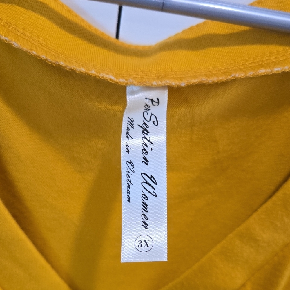 NWOT Perseption Mustard V-Neck Blouse with Pocket - Picture 3 of 7